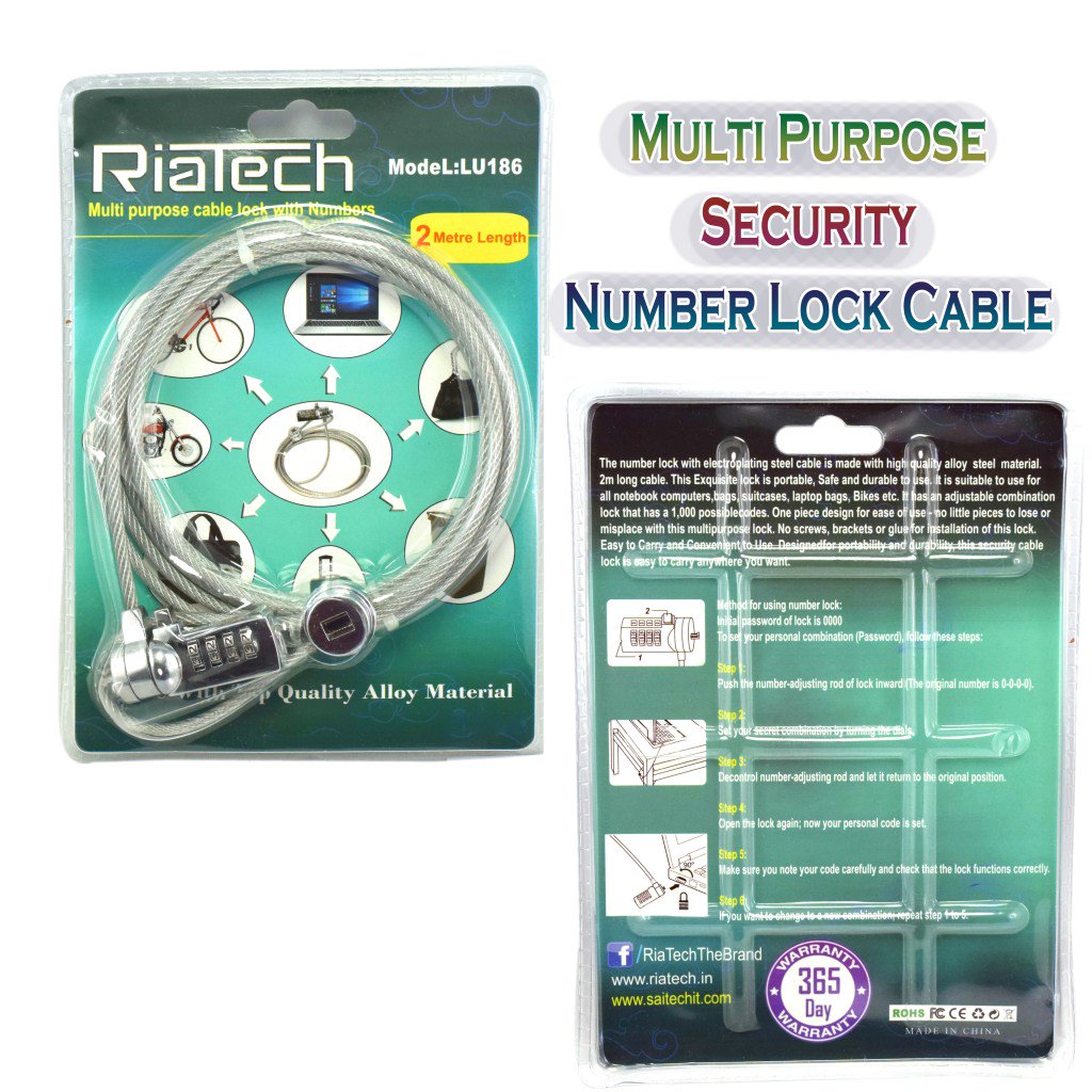 tech_ria's tweet photo. RiaTech 2M Long Top Quality Multi Purpose Security Cable Lock With Number https://t.co/XGAERQxJYa https://t.co/mmYJpPLl6t