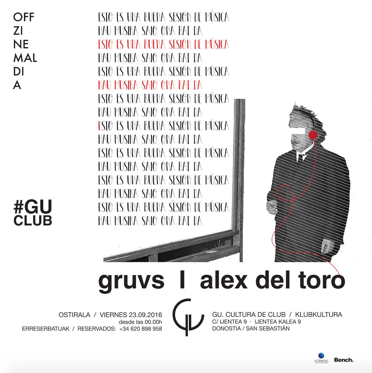 #OFFzinemaldia  /  viernes 23 sept. 

Esto es una buena sesión de música. <a href="/alexdeltorolive/">Alex del Toro</a> &amp; Gruvs. A gozar!