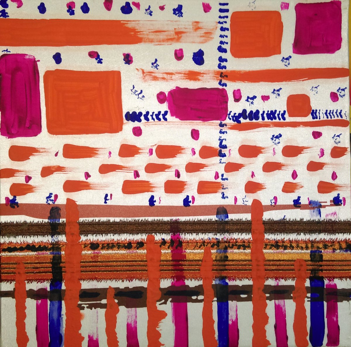 Acrylic on canvas, a fun painting I did in between other canvasses. <a href="/madeinwakefield/">Made in Wakefield</a> #holmansart #fun #colourful