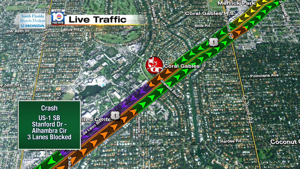 #trafficalert US-1 SB at Stanford Dr still closed! #traffic https://t.co/dmDDG5EFny