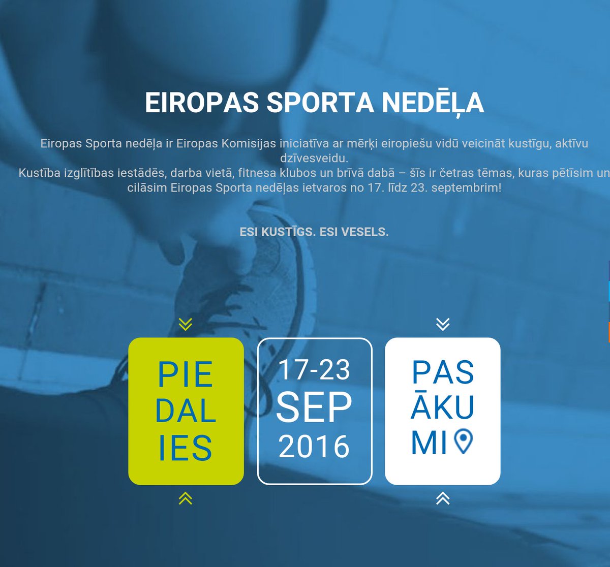 Nepalaid garām Eiropas sporta nedēļas pasākumus visā Latvijas teritorijā goo.gl/Z5R4A9 #VivirEnRiga