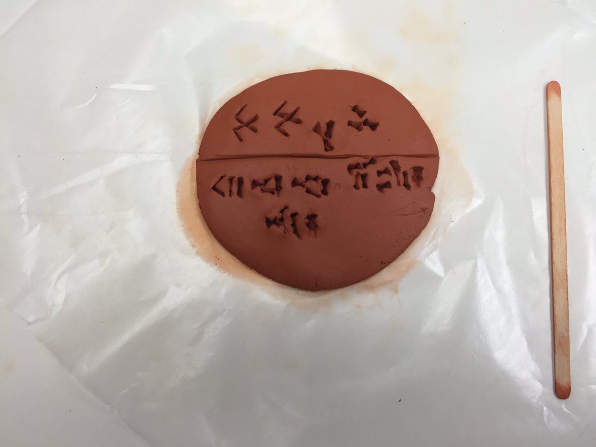 emily_mcd's tweet photo. @HoTTiesTweeting clay tablet workshop https://t.co/cdE0tXPZgd