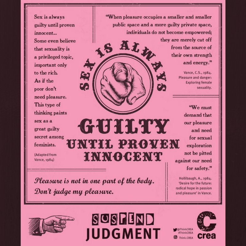 ThinkCREA's tweet image. Why is sex always guilty until proven innocent?
Don&apos;t judge my pleasure. #SuspendJudgment #ThinkCREA #bodilyfreedoms