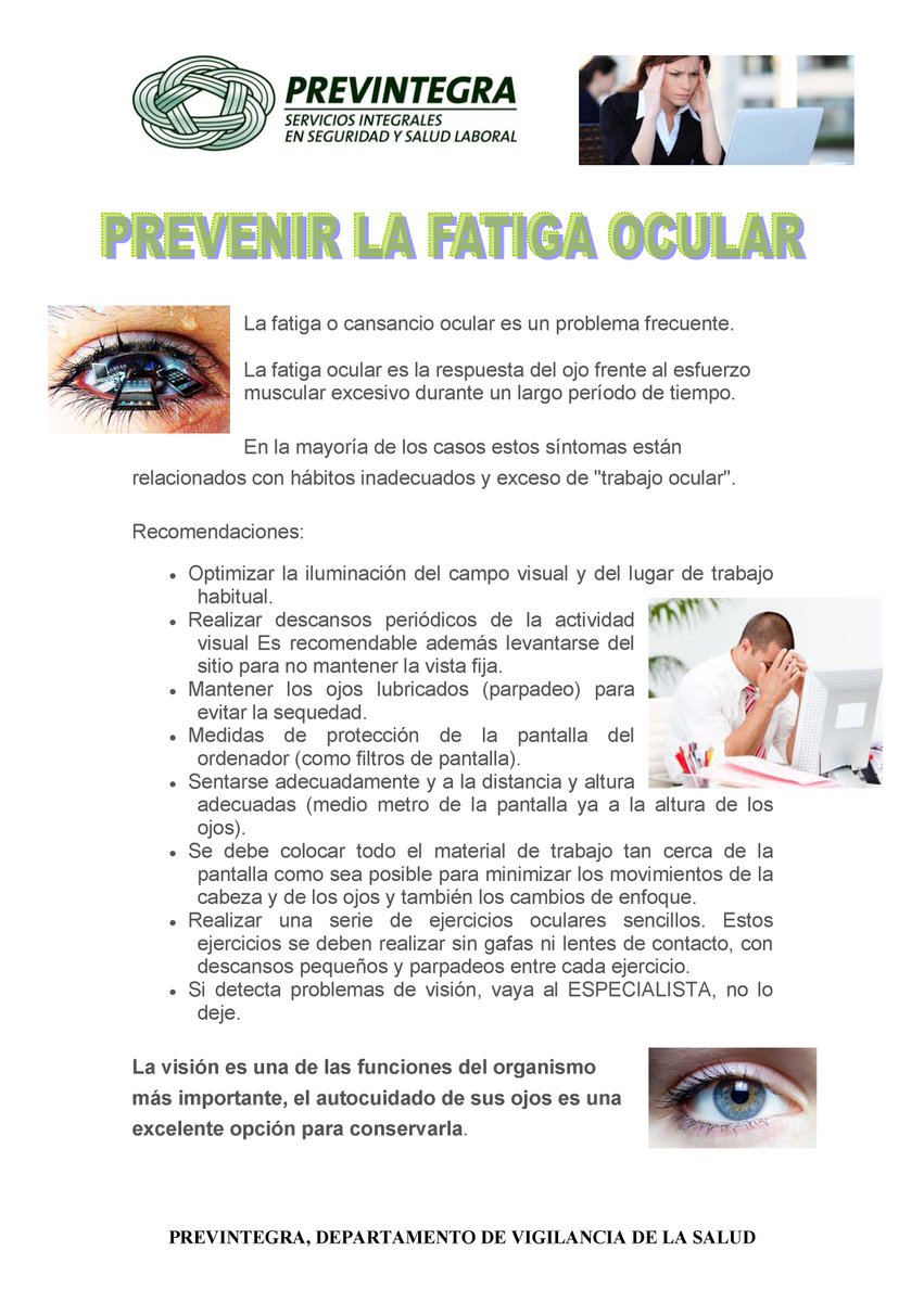 Como prevenir la fatiga ocular!