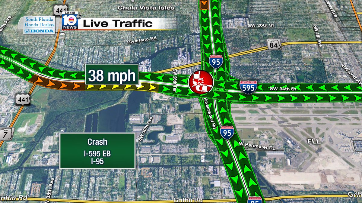 Crash on I-595 EB at I-95 #traffic https://t.co/u4OoGPV0nJ