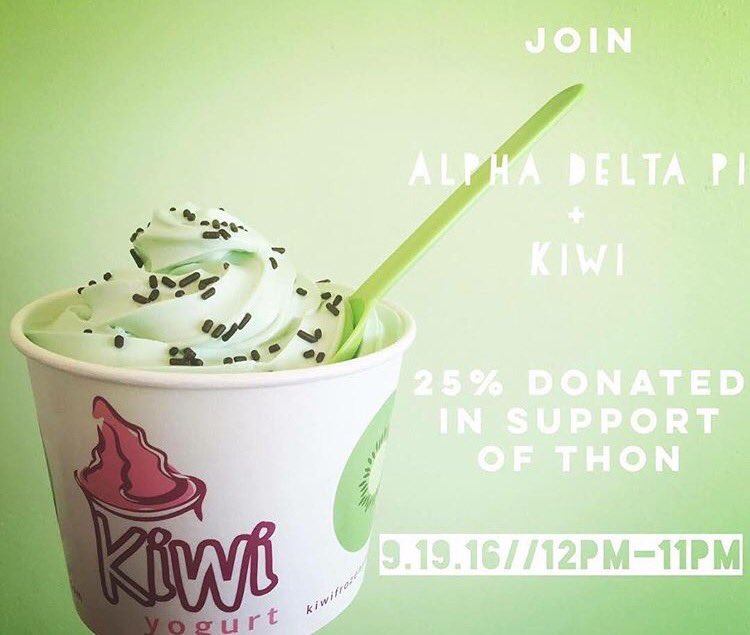 adpipsu's tweet photo. GRAB SOME FROYO FROM KIWI TODAY‼️ Show this flyer and 25% of your purchase goes towards THON🎗‼️ #FTK https://t.co/OZ5B5cHZyI