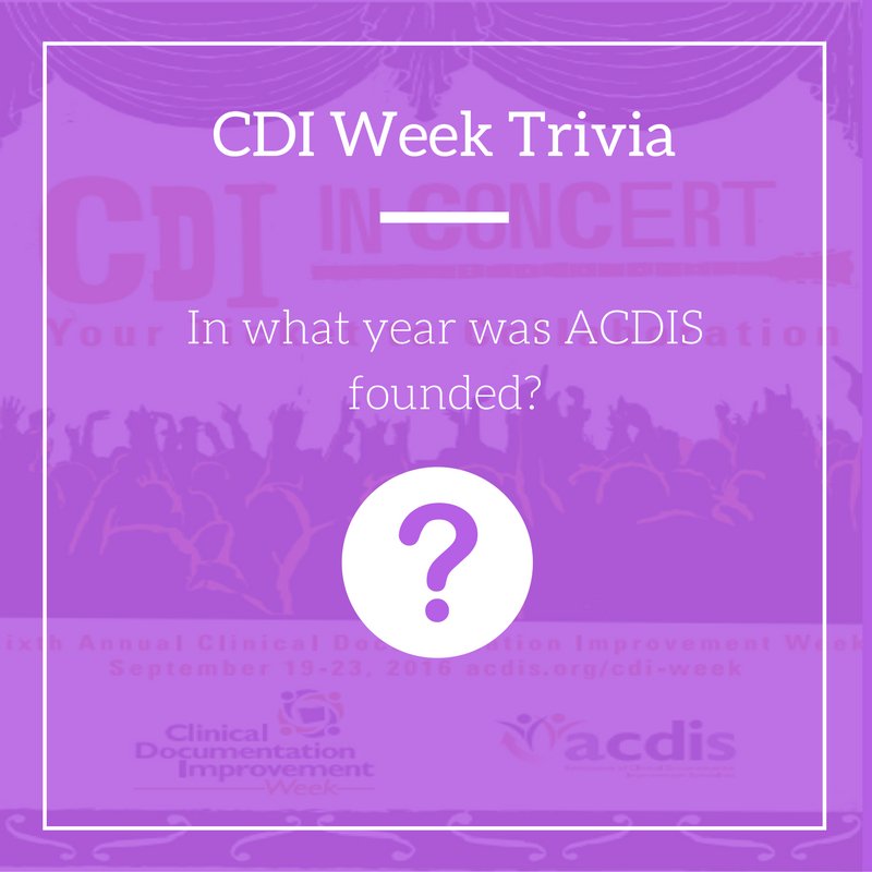 ACDIS's tweet image. Participate in #CDIWeek trivia for a chance to win free #ACDIS swag!