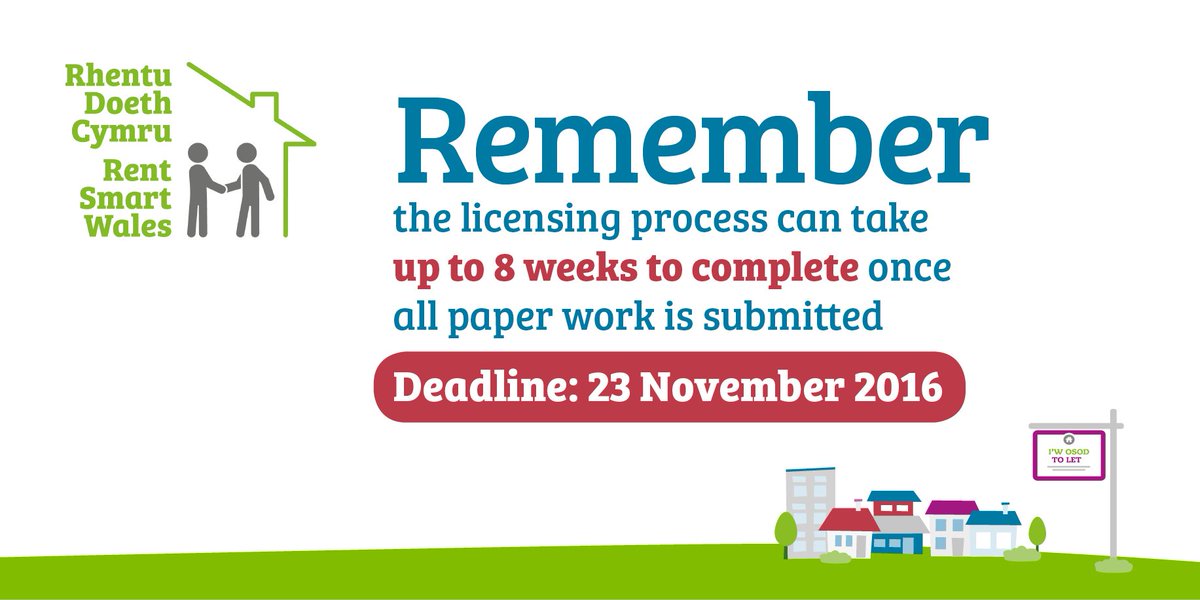 RentSmartWales's tweet photo. It can take up to 8 weeks to process your licence, so start now to meet the deadline https://t.co/I9xdj8rujQ https://t.co/HmOGfZg0T7