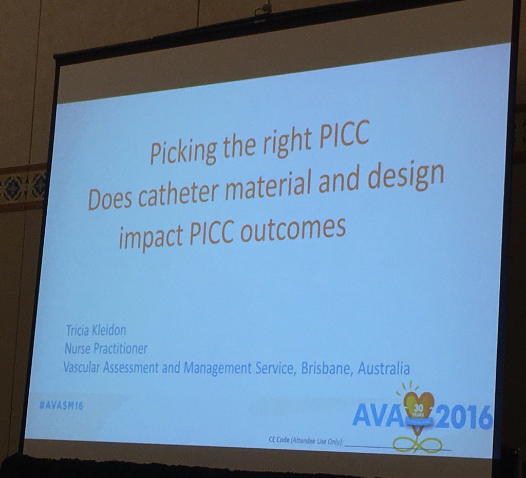 ivteam's tweet photo. Picking the right PICC? From Tricia Kleidon #AVASM2016 @ivteam @ivteam @AVATAR_grp https://t.co/AS9FXSMlvz