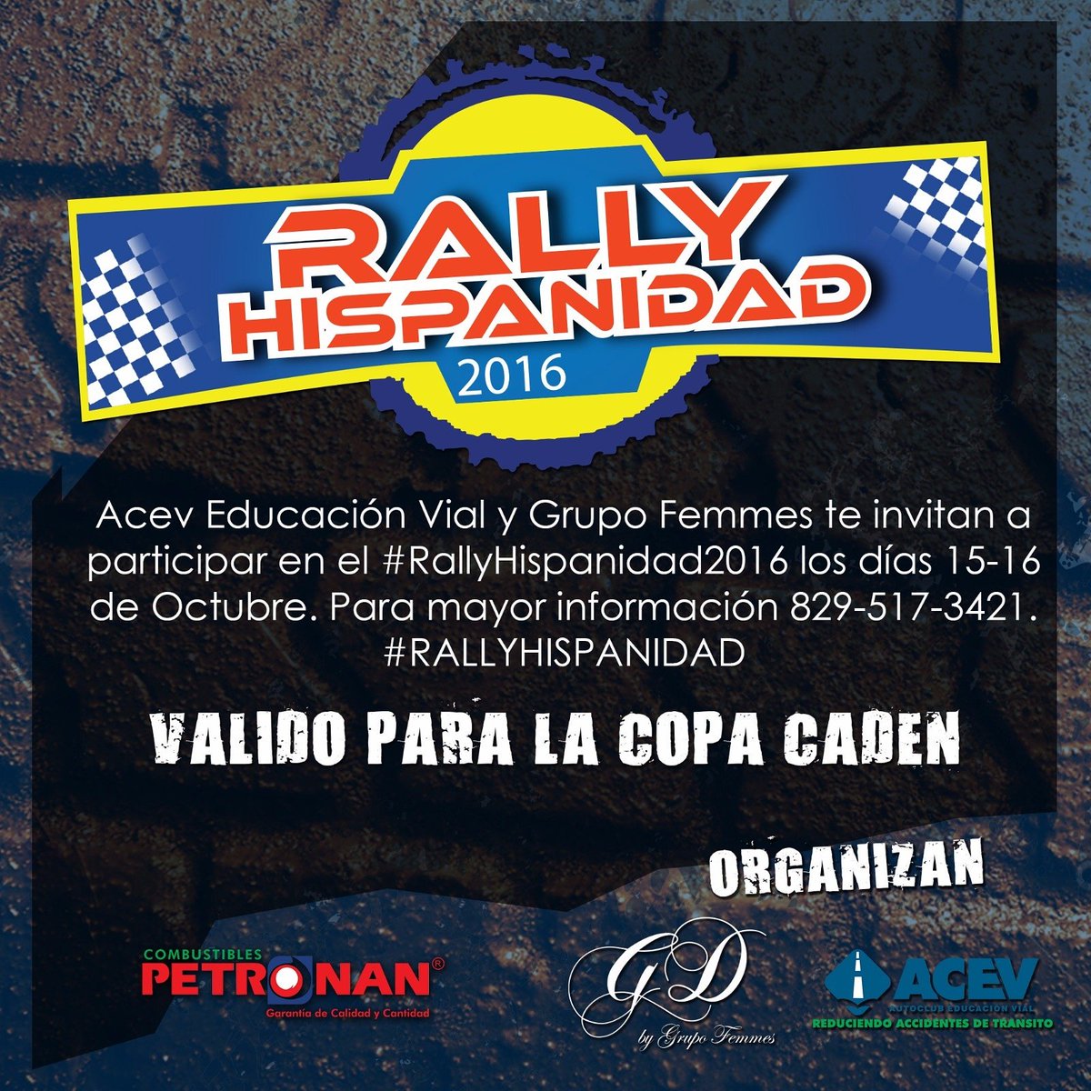¿Y tu ya te apuntaste?  #ValidoparacopaCaden  #Petronan #Aceveducacionvial #Grupofemmes #RallyHispanidad2016