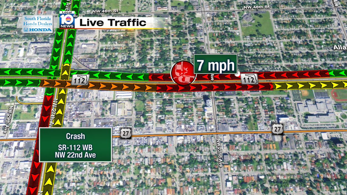 Crash on SR-112 WB at NW 22nd Ave #traffic https://t.co/FsZ3dYIORe