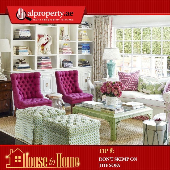 alpropertyae's tweet photo. The right sofa can really brighten up the room, so don't skimp on styling. #HouseToHome #DIY #Tips #AlPropertyAe https://t.co/Ujiz2690I3