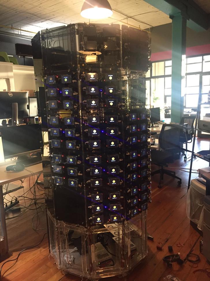 Hacksterio's tweet photo. This 144 @Raspberry_Pi 3 cluster is a beauty and a Beast: https://t.co/WD4uNSVxeS https://t.co/A5hhX2q2dQ