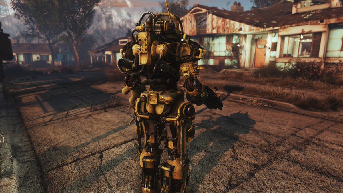 pipi_rossa's tweet image. エイダ・テディベアカスタム🐻

見よ！この可愛らしいフォルム！そしてコノ尻💕
左手は鈍器テディベア！頭部コックピットに五郎🐻が乗ってるのだ！
決めポーズも決まってるね👍ｶｯｺｲｲ❕ #Fallout4 #automatron