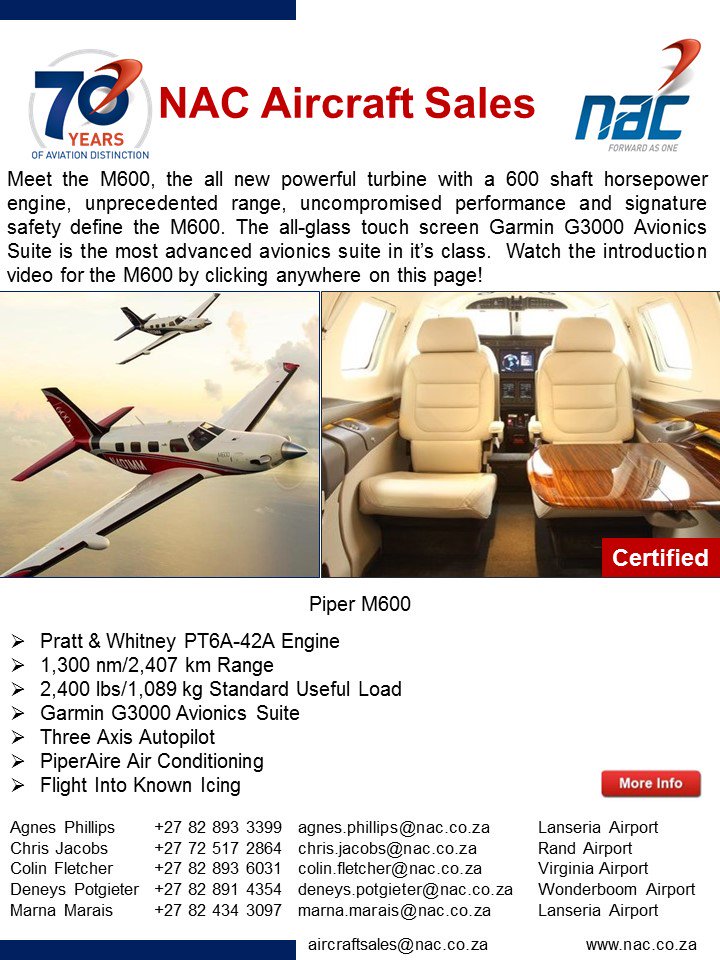 Watch the Piper M600 introduction video here: youtube.com/watch?v=fwDwNk… <a href="/piperaircraft/">Piper Aircraft, Inc.</a>