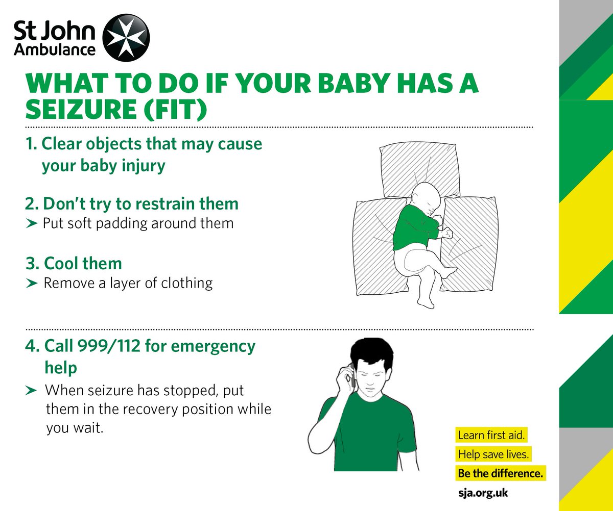 stjohnambulance's tweet photo. It's #savealife September! Here's what to do if your baby has a seizure. Scary, but important to know. RT please! https://t.co/yJCVcjuE5k