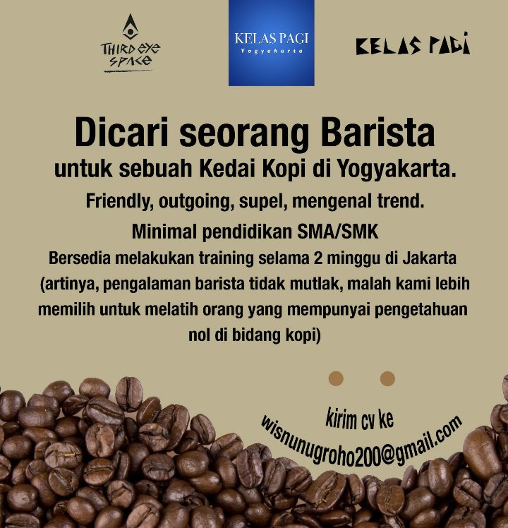 cari calon "BARISTA" utk training| Kirim CV mu cek web KPY bit.ly/2cxzf11 fyi <a href="/raydigitaljogja/">Ray Digital</a> <a href="/stiehunt/">STIEHUNT PHOTOGRAPHY</a>