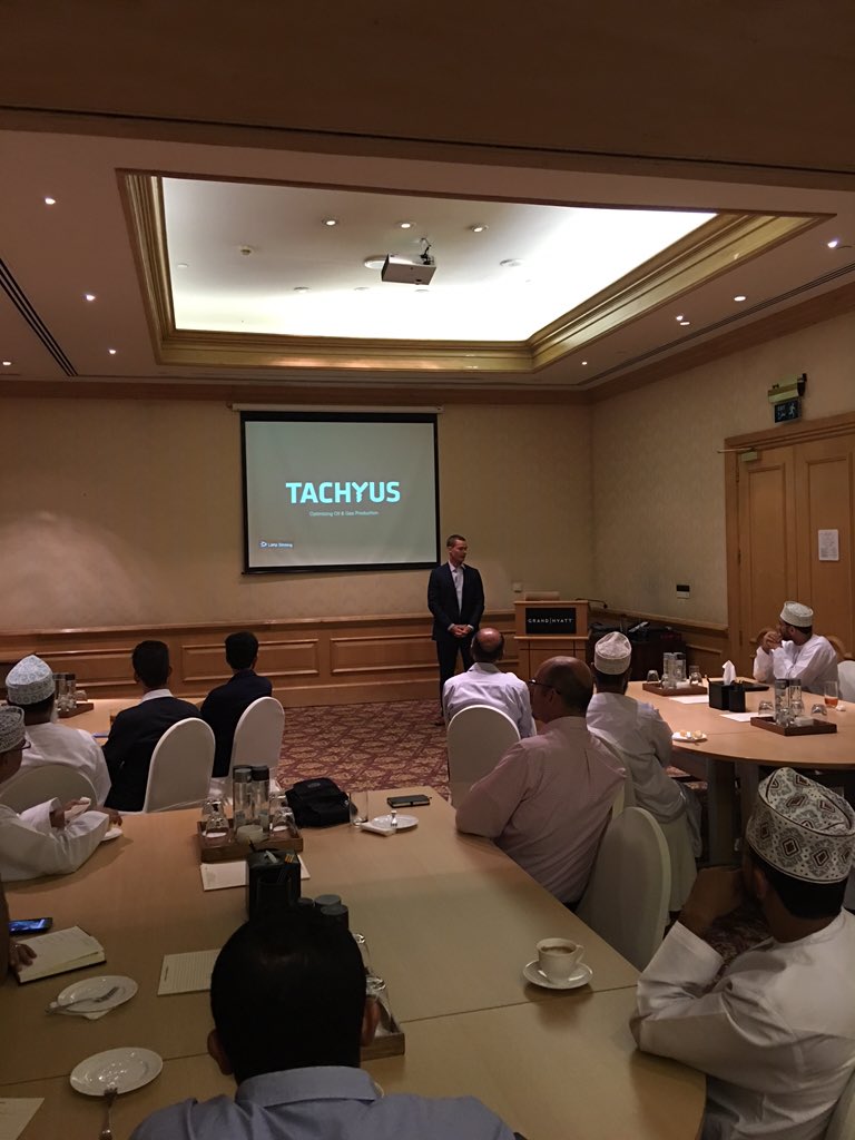 Tachyus present today to Oman SPE  <a href="/TachyusCorp/">Tachyus</a> <a href="/DakinSloss/">Dakin Sloss</a> about EOR optimisation using data physics analytics