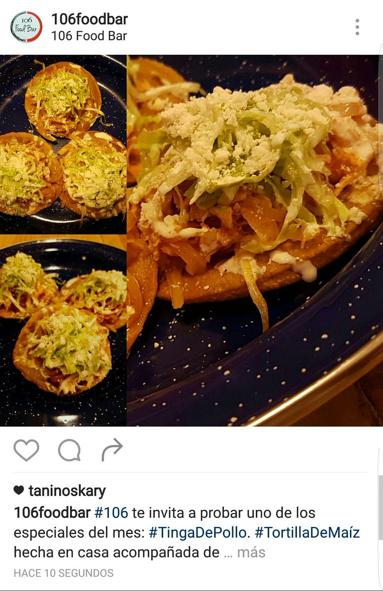 106FoodBarMid's tweet photo. ¡Síguenos también en #Instagram 📷! #EspecialidadDelMes 🇲🇽🇲🇽🇲🇽 #TingaDePollo la #Tradicional ¡La tienes que probar! https://t.co/O19fr1I3MD