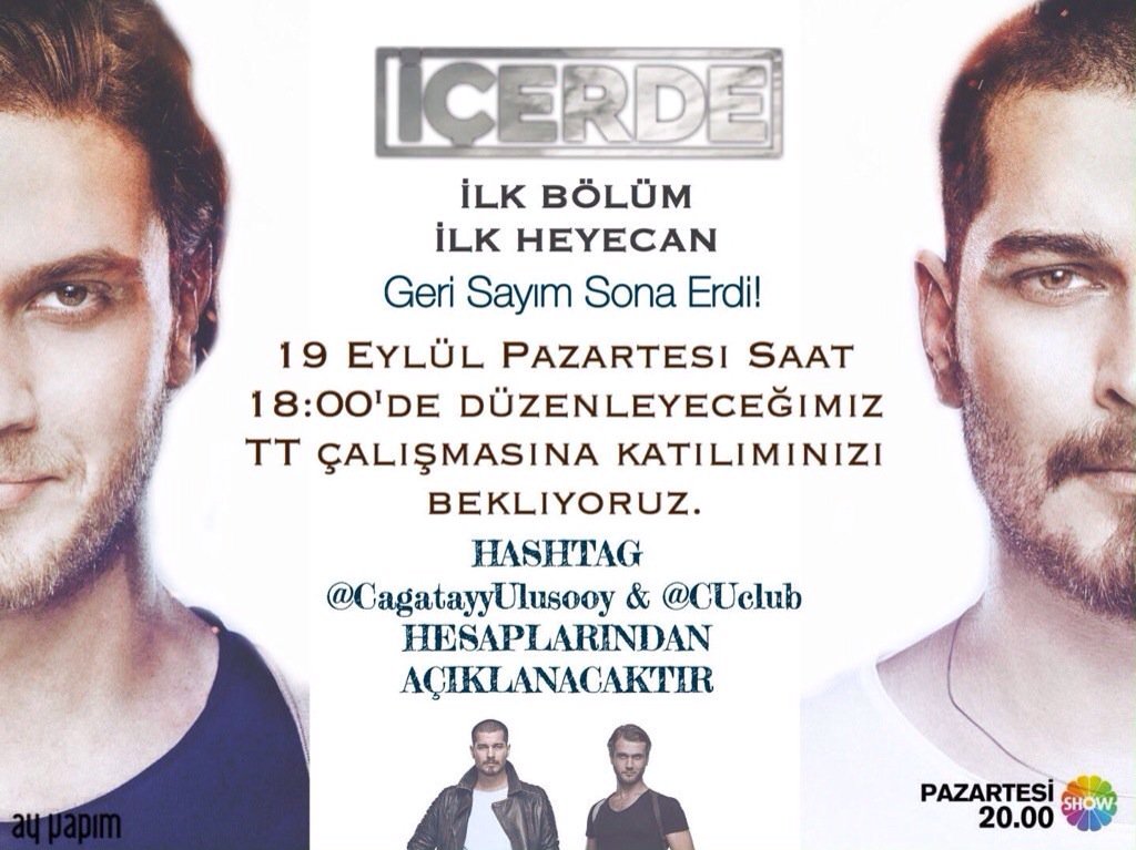 İlk bölüm,ilk heyecan! #İçerde için düzenlenen tt çalışmasını unutmayalım😊 son dakikalar👊 18.00'da buluşalım.