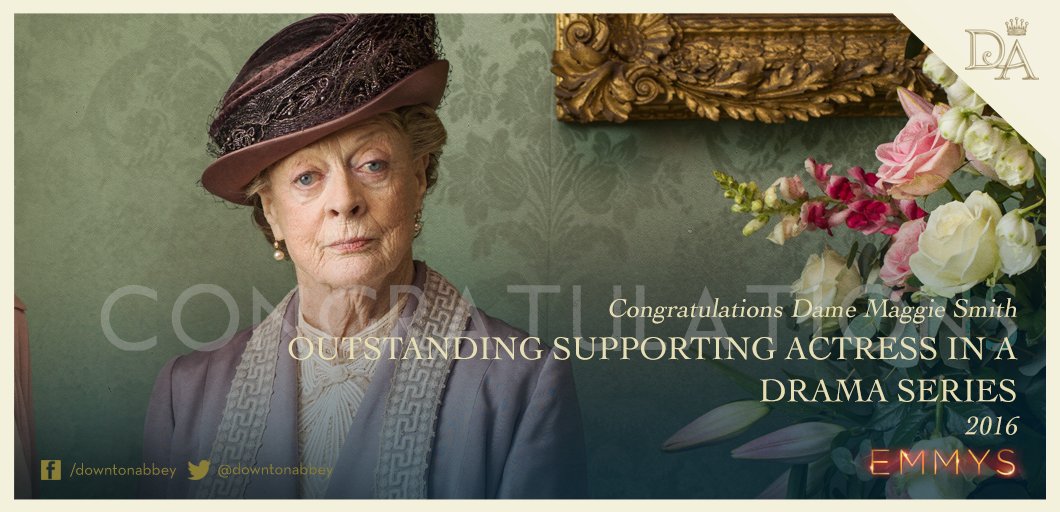Congrats to Dame Maggie Smith for winning Outstanding Supporting Actress in a Drama Series at the Emmys. #Downton