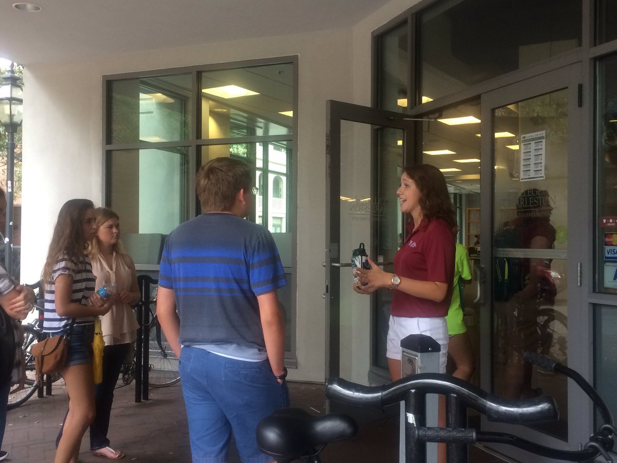 Charleston40's tweet photo. Tour guides never get a break! After a full weekend of recruiting, Kiersten is giving the first tour of the week! https://t.co/Bgl39ihAmi