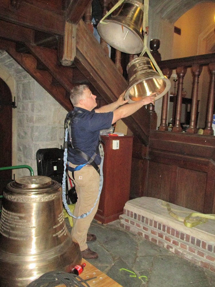 cpbellfoundry's tweet image. The bells went up at @firstonthird in Wilmington, NC last week!