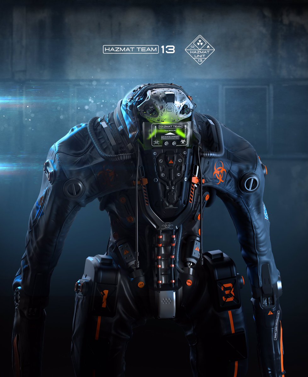 Igoq's tweet photo. HAZMAT bot is done! More images soon. #zbrush #maya #3d #mech #design #scifi https://t.co/qnxJvvTmV4