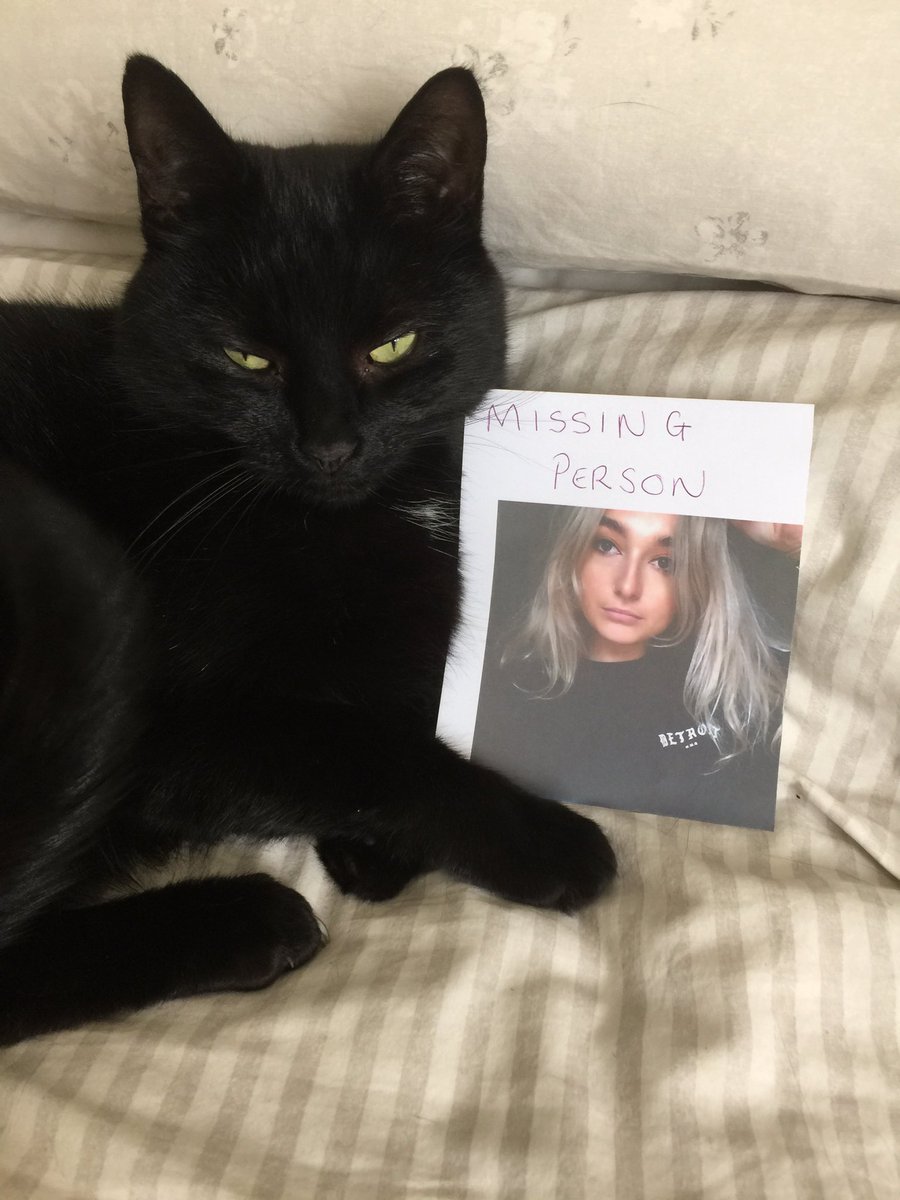 MairJones14's tweet photo. My mummy is missing, any sightings please contact Glenda (I am the black furry one in the picture) https://t.co/T6kFigtRLE