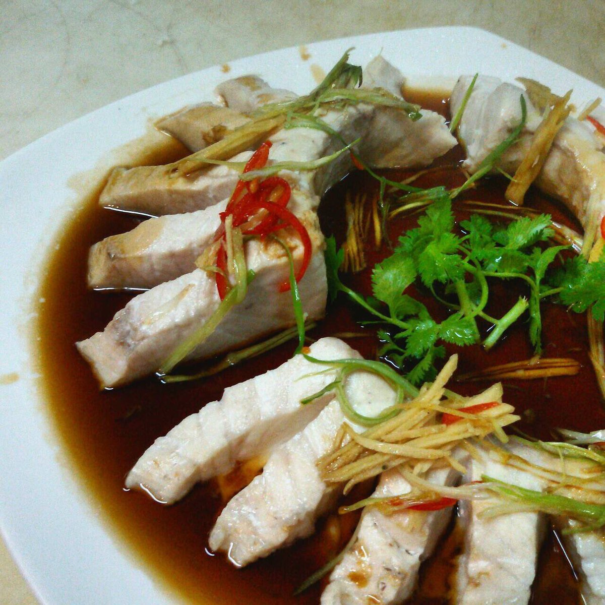 Gindara, It's quite creamy and not fishy at all. Served with Teriyaki Sauce in Noble Court Gumaya Tower Hotel