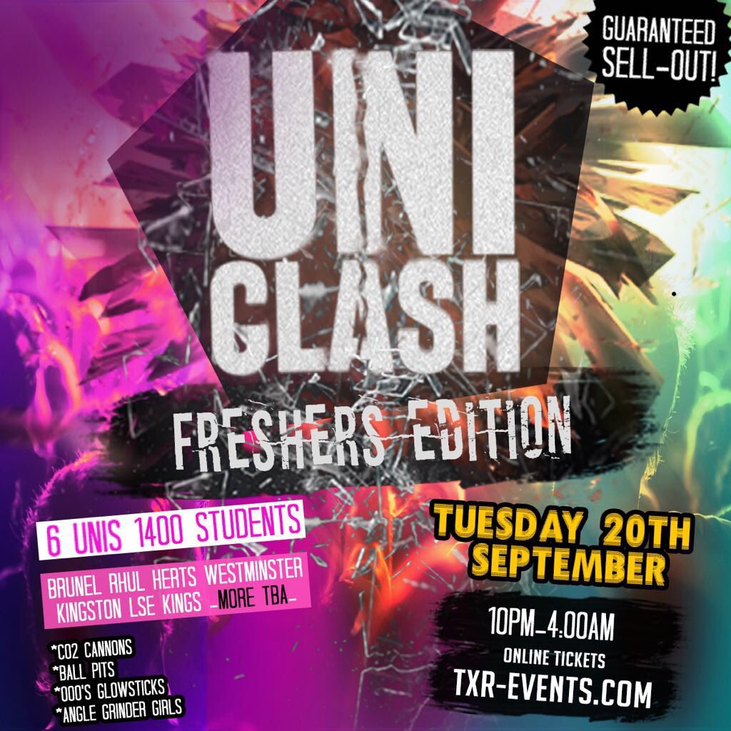 takeoverldn's tweet photo. 😱 1 DAY LEFT 😱
#UniClash
1399 students
6 Unis
2 rooms of music
And you.. https://t.co/kZTRE4l5N6