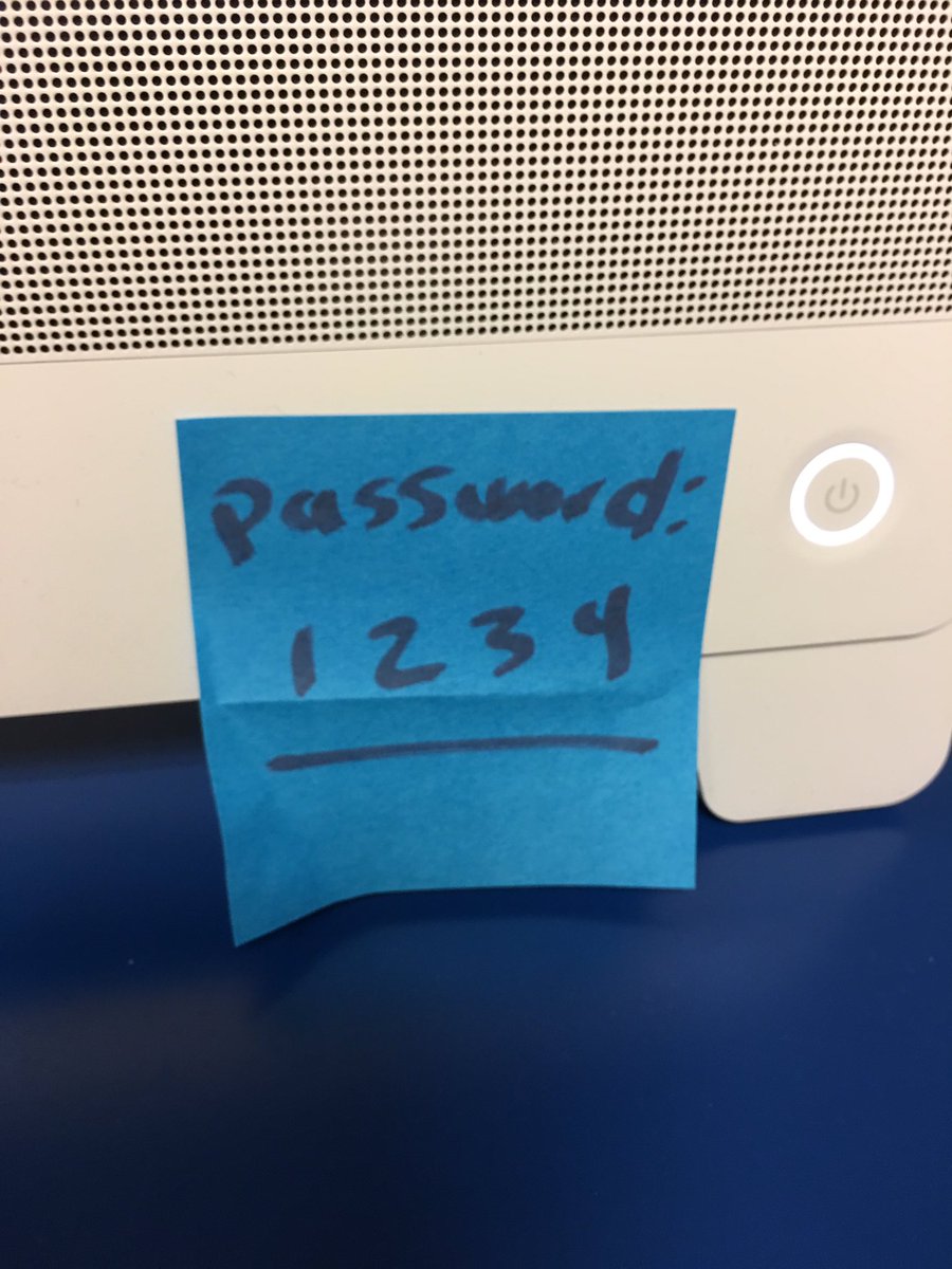 Good thing they wrote it on a sticky note. #securitybestpractices