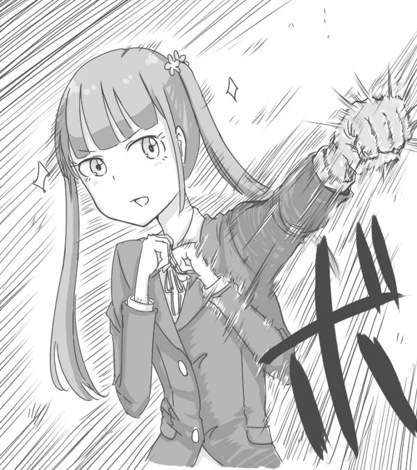 強烈な左ジャブを見舞いする涼風青葉ちゃん 