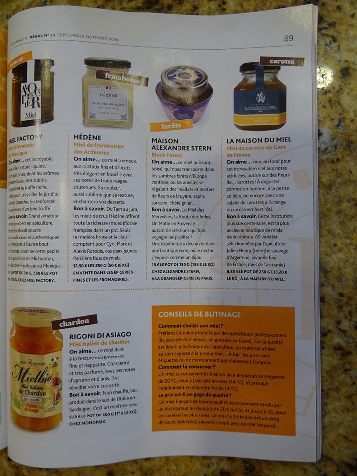 laMaisonDuMiel's tweet photo. @JulienHenry81 signe un bel article dans le magazine #régal du mois de septembre. Un grand merci à la rédaction. https://t.co/AlyzvKx64t