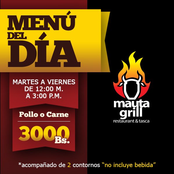 mautagrill's tweet photo. ¿No te dio tiempo de preparar el almuerzo con el corre corre típico del #lunes?

Ven por el #MenuDelDía
#FelizLunes https://t.co/jOPogMogeF