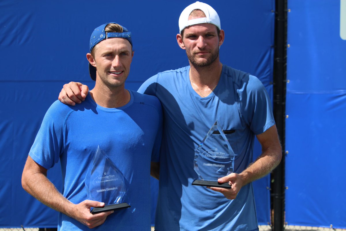 CaryTennClassic's tweet photo. Congratulations to @Besterphilip and @PPolansky on their Doubles title #ATChamp2016 https://t.co/7zxXlbhEhg