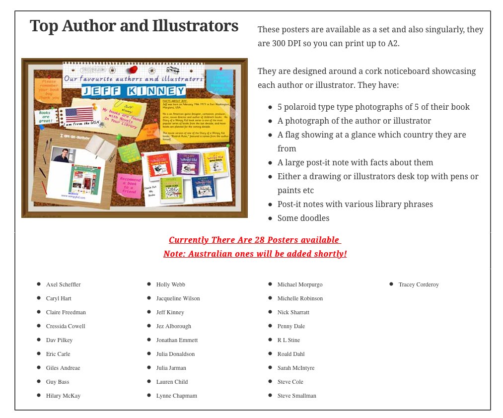jprimarylibrary's tweet photo. Top UK &amp; USA Children's Book Authors &amp; Illustrators Posters for your school library https://t.co/ciFkrmYzx3 https://t.co/14JdMh6oA9