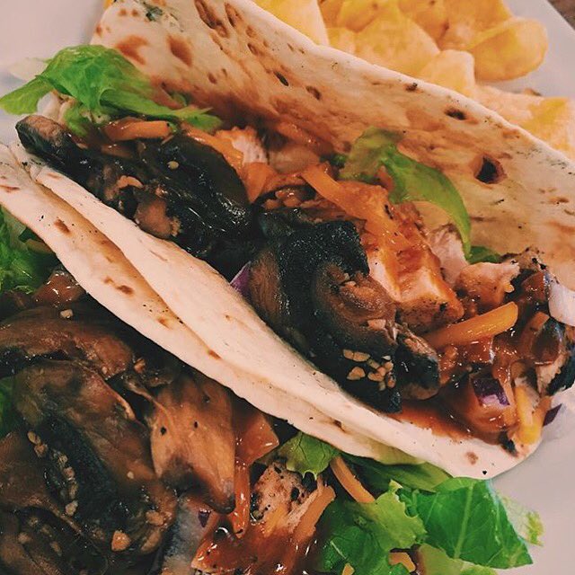Brown Bag's Cool Springs location has a new item on the menu: BBQ Chicken Tacos! Two tacos, two sides, $9.50 😋