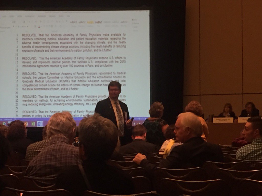 mafpprez's tweet photo. Daron Gersch testifying at COD  about climate change policy. #AAFPCOD https://t.co/oM6ZkAUHgV