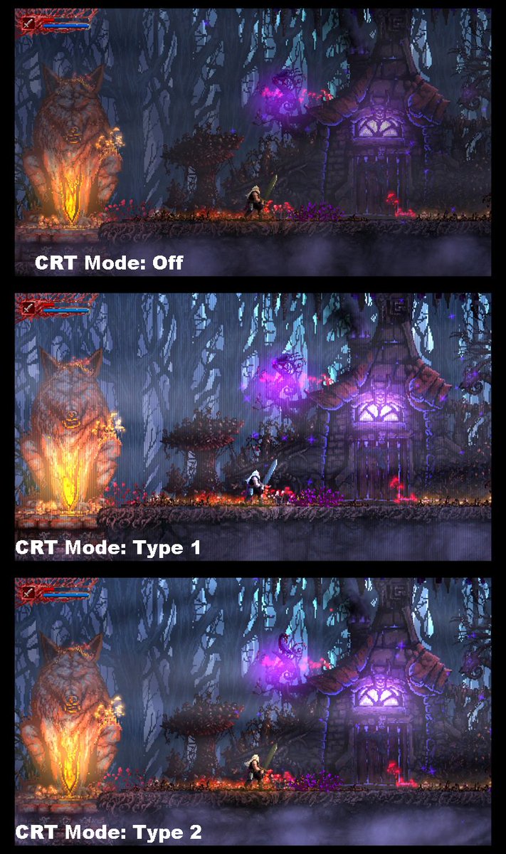 SlainWBG's tweet image. For that authentic old school vibe when playing #SlainBFH, there are two CRT mode options. Check the comparison pics