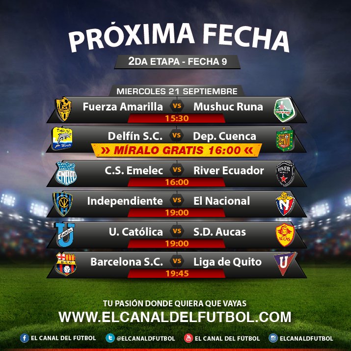 ElCanalDFutbol's tweet photo. ESTE MIÉRCOLES se juega la #Fech9 de la segunda etapa. MÍRALA POR https://t.co/VMhJskxa0g https://t.co/eOPT6ui47Q