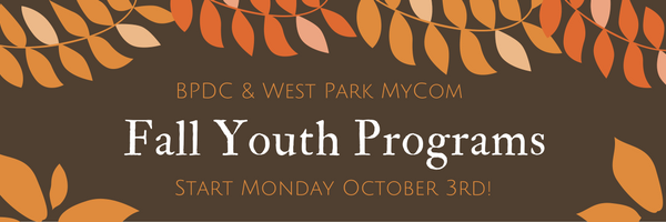 WestParkMycom's tweet photo. Fall youth programs start Oct. 3! https://t.co/XbfFcg7v8J https://t.co/wI75wHDpFN