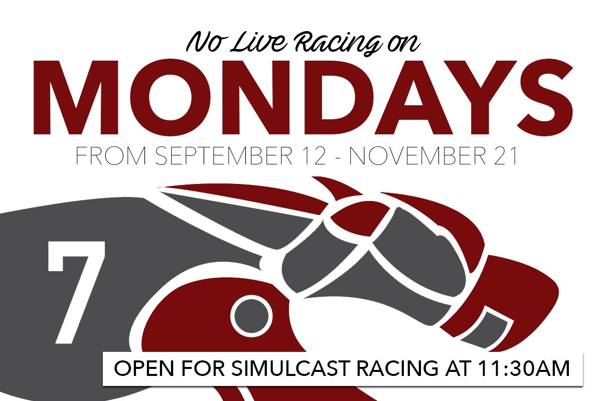 sokcracing's tweet photo. No Live racing on Mondays until 11/28, but we're still open for Simulcast! https://t.co/MrGQ8T5Wfs