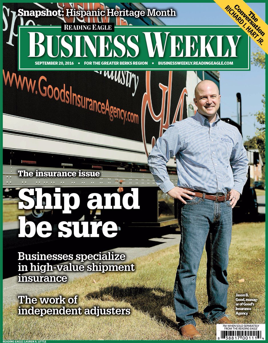 ReadingEagleBiz's tweet image. In Tuesday’s Business Weekly:
The growth of shipping insurance.
Visit businessweekly.readingeagle.com