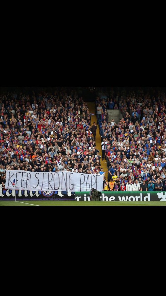 ScottDann6's tweet photo. Top class from our fans. Get well soon Pap! On the road back now. https://t.co/wz90RqiQSI