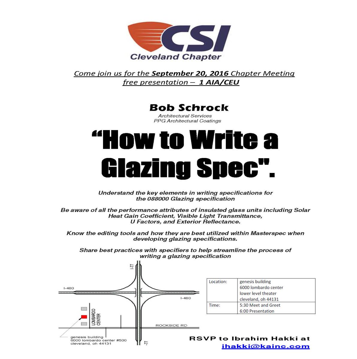 CSI_Cle's tweet image. Hi everyone, don&apos;t forget that today is the last day to register for this month&apos;s CSI Cleveland presentation!