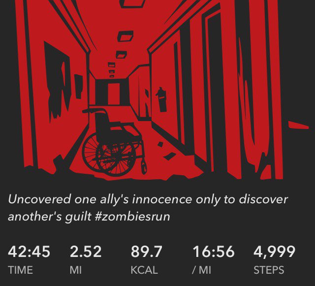 MSenIt4life's tweet photo. Runner 5: 7 Zombies: 3 @ZombiesRunGame getting faster! #MSenIt #MS #MSFitness @MSNewsToday @MSUnites #zombiesrun https://t.co/hKpoUNlV3I