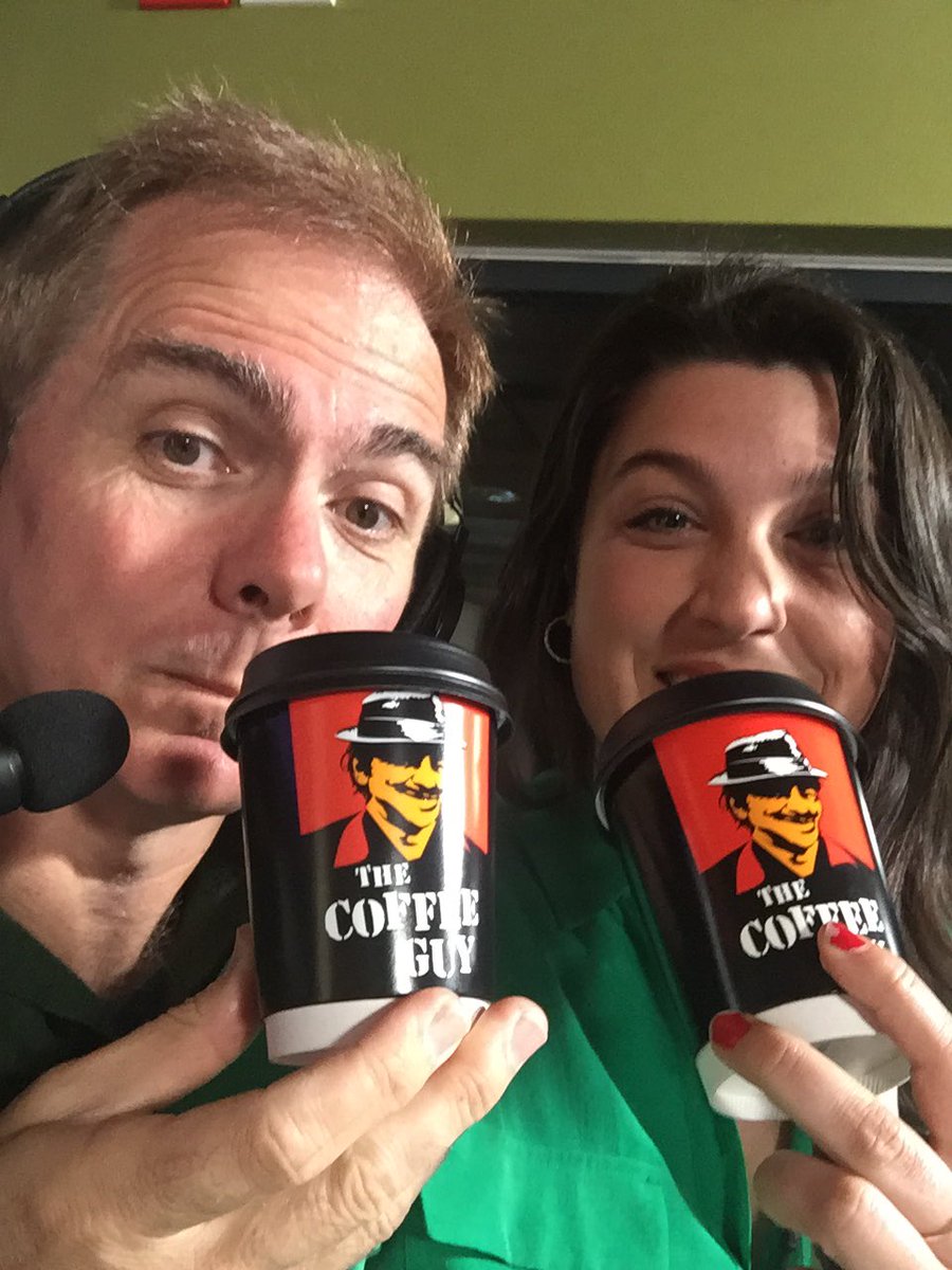 JemmaCutting's tweet photo. Thanks to @TheCoffeeGuyNZ for our caffeine hit today @BigSportsBrekky 👌#3amstarts #notideal @TK_BSB @ThatJimmySmith https://t.co/qqciKA63Ho