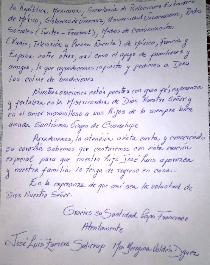 Su Santidad <a href="/Pontifex_es/">Papa León XIV</a> los padres de Pepe agradecen que interceda por él para que regrese a casa #buscoapepe