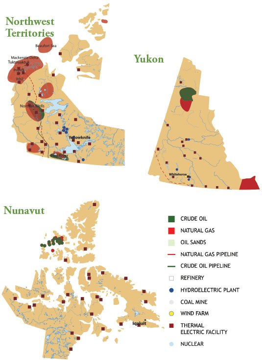 YukonPhilippe's tweet photo. A informative map from the National Energy Board: Power generation in three territories. 'Thermal' facilities (squares) cover LNG and diesel https://t.co/ctpxaKktq4